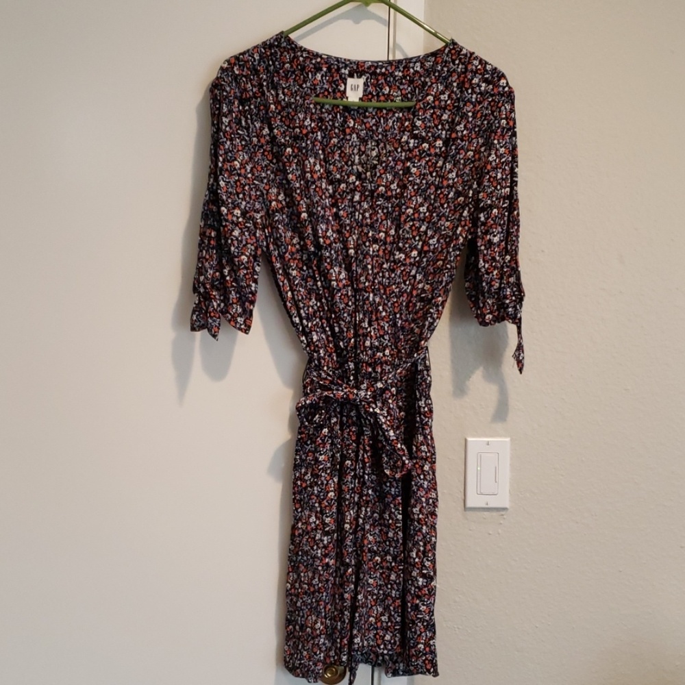 Gap floral tie waist dress